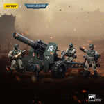 Warhammer 40K Astra Militarum Ordnance Brigade Team with Bombast Field Gun Artillery 1/18 Scale Set